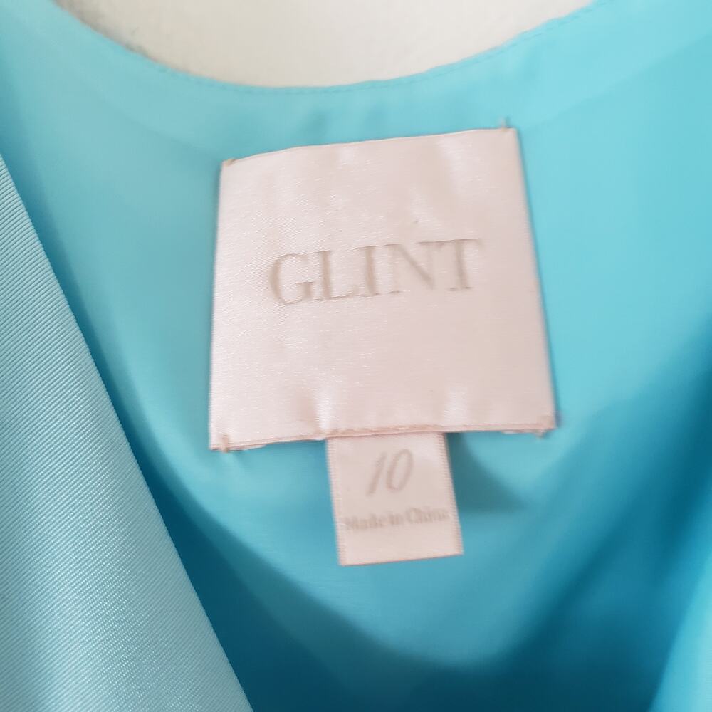 Glint Cotton & Silk Tank Dress Simple Cocktail Baby Blue Size 10 - Picture 6 of 8